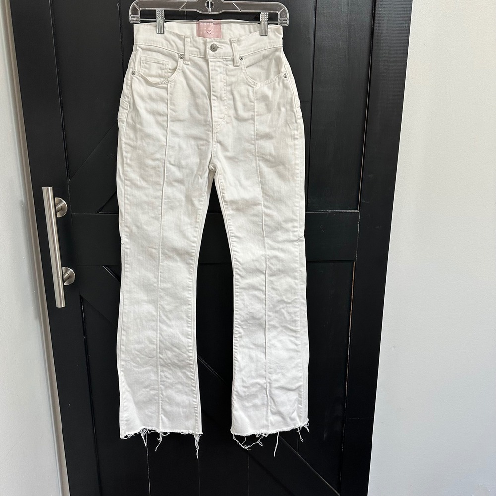 Revice Denim White Star Flare High Rise Jeans Womens Size 30 70s Festival Boho